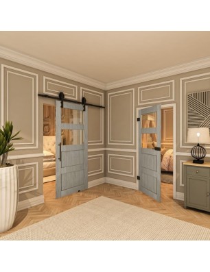 Ganzglastür - Country Graueiche Model 33 - modernes Zuhause