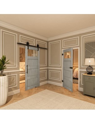 Ganzglastür - Country Graueiche Model 34 - modernes Zuhause