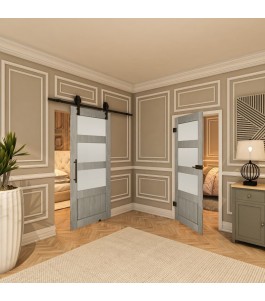 Ganzglastür - Country Graueiche Model 36 - modernes Zuhause