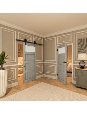 Ganzglastür - Country Graueiche Model 38 - modernes Zuhause