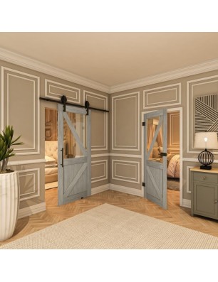 Ganzglastür - Country Graueiche Model 42 - modernes Zuhause