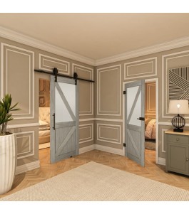 Ganzglastür - Country Graueiche Model 44 - modernes Zuhause