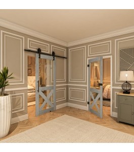Ganzglastür - Country Graueiche Model 51 - modernes Zuhause