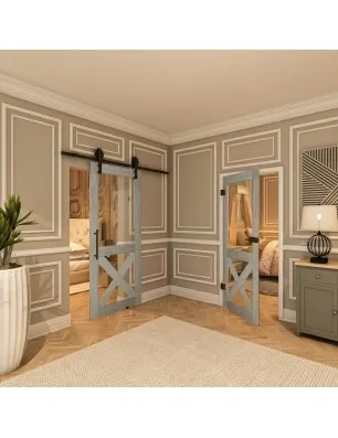 Ganzglastür - Country Graueiche Model 51 - modernes Zuhause