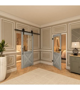 Ganzglastür - Country Graueiche Model 52 - modernes Zuhause