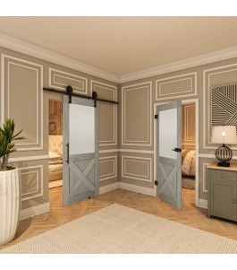 Ganzglastür - Country Graueiche Model 54 - modernes Zuhause
