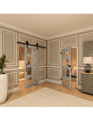 Ganzglastür - Country Graueiche Model 61 - modernes Zuhause