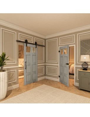 Ganzglastür - Country Graueiche Model 63 - modernes Zuhause