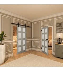 Ganzglastür - Country Graueiche Model 64 - modernes Zuhause
