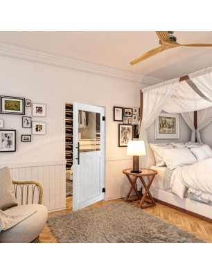 Pendeltür - Country Weiss Rustikal Model 22-modernes Zuhause