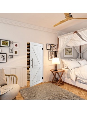 Pendeltür - Country Weiss Rustikal Model 40-modernes Zuhause