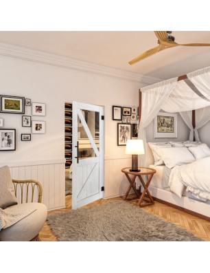 Pendeltür - Country Weiss Rustikal Model 42-modernes Zuhause
