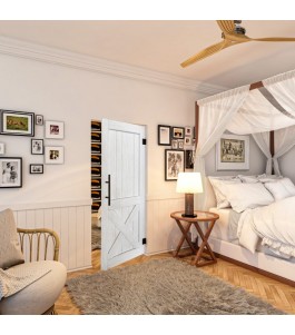 Pendeltür - Country Weiss Rustikal Model 50-modernes Zuhause
