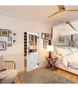 Pendeltür - Country Weiss Rustikal Model 52-modernes Zuhause