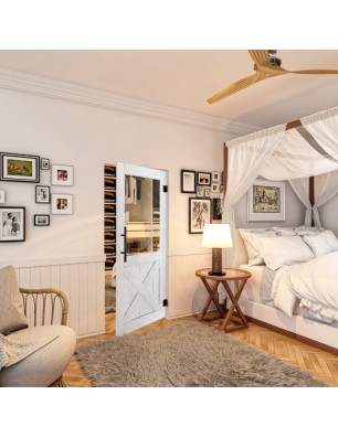 Pendeltür - Country Weiss Rustikal Model 52-modernes Zuhause