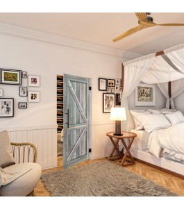 Pendeltür - Country Bunt geplankt Model 40-modernes Zuhause