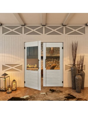 Pendeltür - Country Weiss Rustikal Model 11-modernes Zuhause