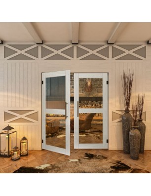 Pendeltür - Country Weiss Rustikal Model 21-modernes Zuhause
