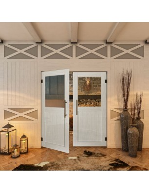 Pendeltür - Country Weiss Rustikal Model 22-modernes Zuhause