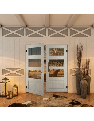 Pendeltür - Country Weiss Rustikal Model 32-modernes Zuhause
