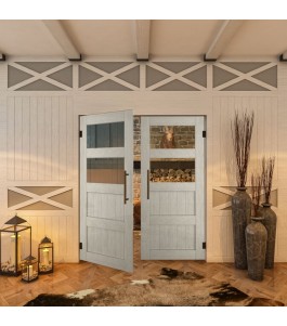 Pendeltür - Country Weiss Rustikal Model 33-modernes Zuhause