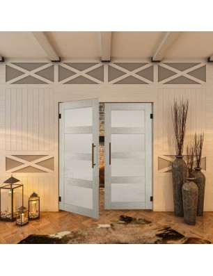 Pendeltür - Country Weiss Rustikal Model 35-modernes Zuhause