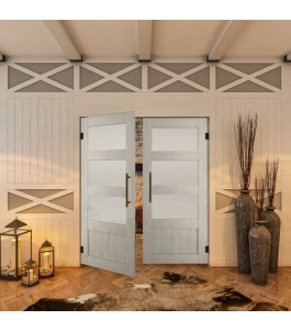 Pendeltür - Country Weiss Rustikal Model 36-modernes Zuhause