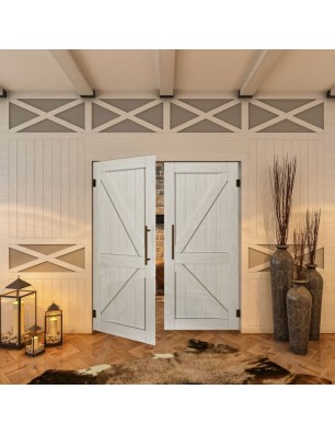 Pendeltür - Country Weiss Rustikal Model 40-modernes Zuhause