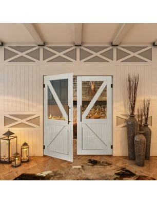 Pendeltür - Country Weiss Rustikal Model 42-modernes Zuhause