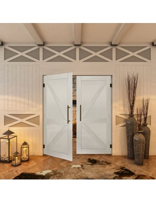 Pendeltür - Country Weiss Rustikal Model 43-modernes Zuhause