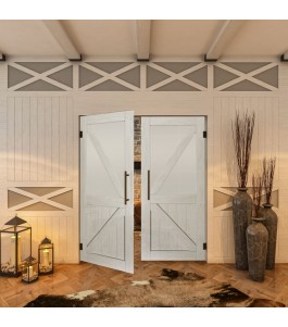 Pendeltür - Country Weiss Rustikal Model 44-modernes Zuhause