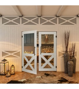 Pendeltür - Country Weiss Rustikal Model 51-modernes Zuhause