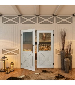 Pendeltür - Country Weiss Rustikal Model 52-modernes Zuhause