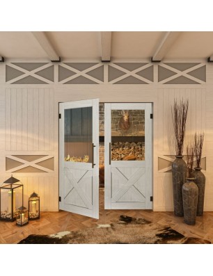 Pendeltür - Country Weiss Rustikal Model 52-modernes Zuhause