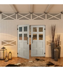 Pendeltür - Country Weiss Rustikal Model 62-modernes Zuhause