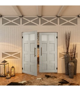 Pendeltür - Country Weiss Rustikal Model 66-modernes Zuhause