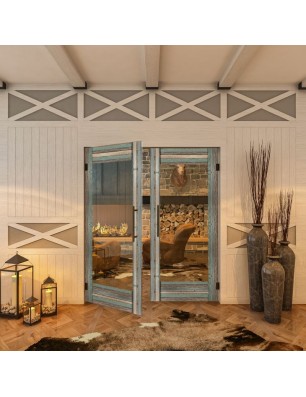 Pendeltür - Country Bunt geplankt Model 11-modernes Zuhause
