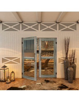 Pendeltür - Country Bunt geplankt Model 21-modernes Zuhause