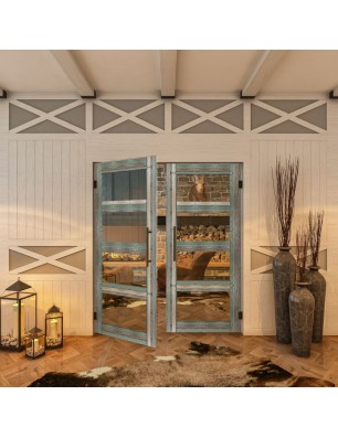 Pendeltür - Country Bunt geplankt Model 31-modernes Zuhause
