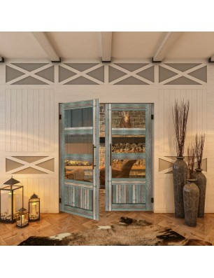 Pendeltür - Country Bunt geplankt Model 32-modernes Zuhause