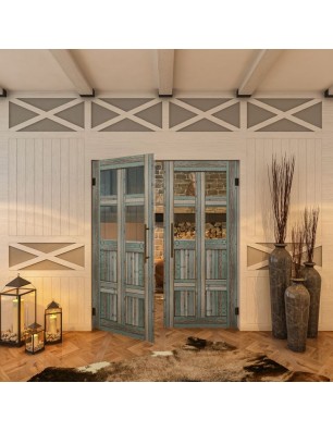 Pendeltür - Country Bunt geplankt Model 62-modernes Zuhause
