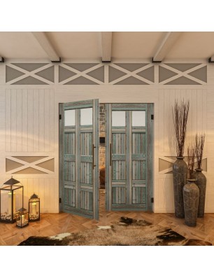 Pendeltür - Country Bunt geplankt Model 66-modernes Zuhause