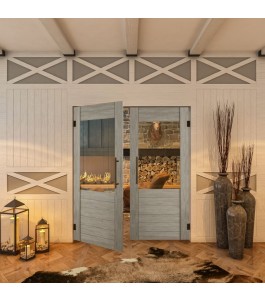 Pendeltür - Country Graueiche Model 12 - modernes Zuhause