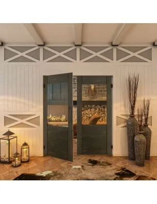 Pendeltür - Country Schwarz gebeizt Model 12