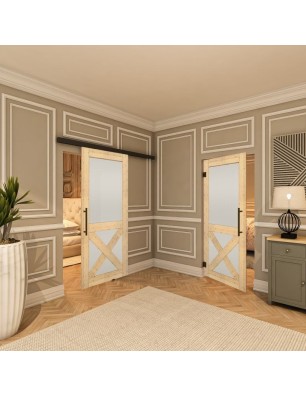 Pendeltür - Country Astkiefer Model 53 - modernes Zuhause