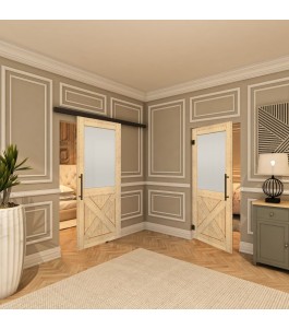 Pendeltür - Country Astkiefer Model 54 - modernes Zuhause