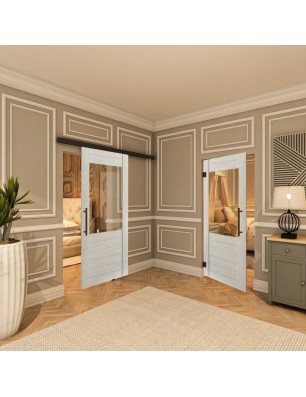 Pendeltür - Country Weiss Rustikal Model 11-modernes Zuhause