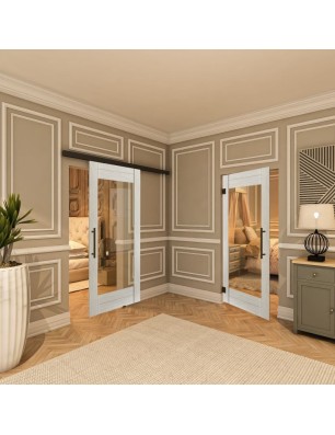 Pendeltür - Country Weiss Rustikal Model 12-modernes Zuhause