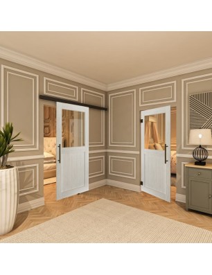 Pendeltür - Country Weiss Rustikal Model 22-modernes Zuhause