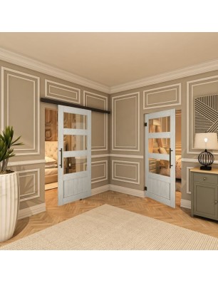 Pendeltür - Country Weiss Rustikal Model 32-modernes Zuhause